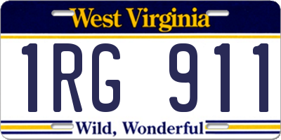 WV license plate 1RG911