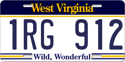 WV license plate 1RG912