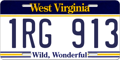 WV license plate 1RG913