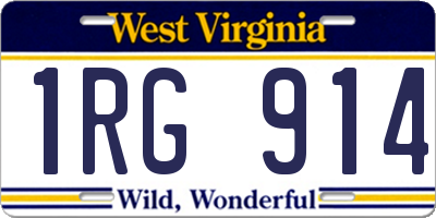 WV license plate 1RG914