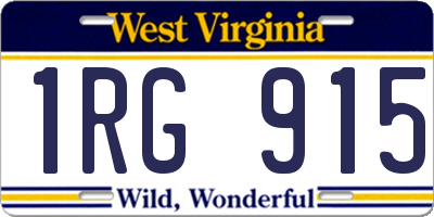 WV license plate 1RG915