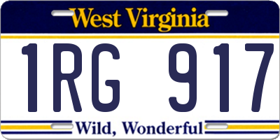 WV license plate 1RG917