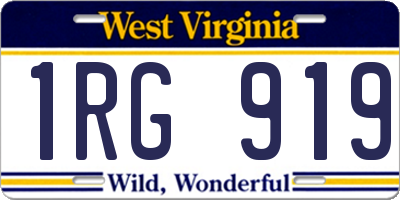 WV license plate 1RG919