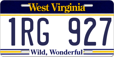 WV license plate 1RG927