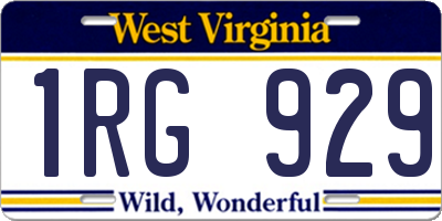 WV license plate 1RG929