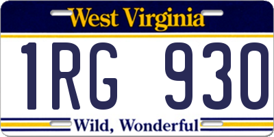 WV license plate 1RG930