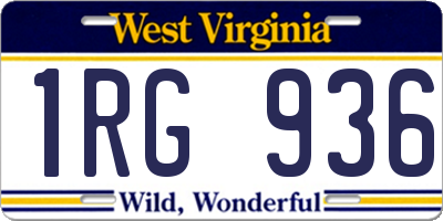 WV license plate 1RG936