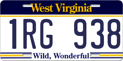 WV license plate 1RG938