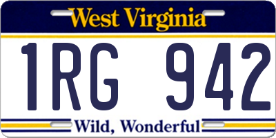 WV license plate 1RG942