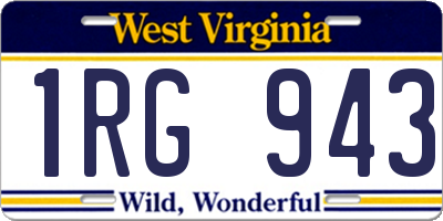 WV license plate 1RG943