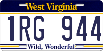 WV license plate 1RG944