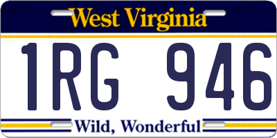 WV license plate 1RG946