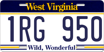 WV license plate 1RG950