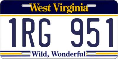 WV license plate 1RG951