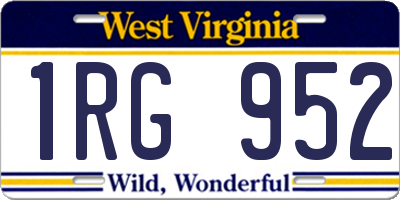 WV license plate 1RG952