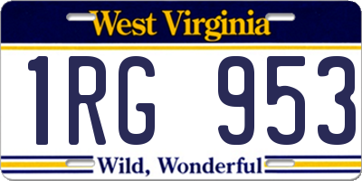 WV license plate 1RG953
