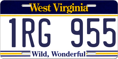 WV license plate 1RG955