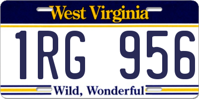 WV license plate 1RG956