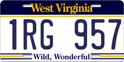 WV license plate 1RG957