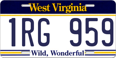 WV license plate 1RG959