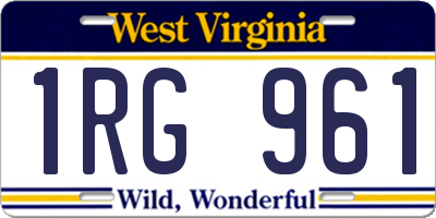 WV license plate 1RG961