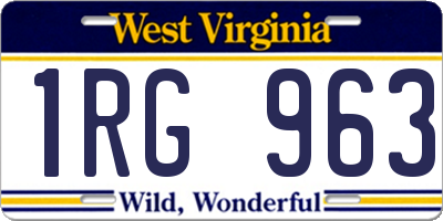 WV license plate 1RG963
