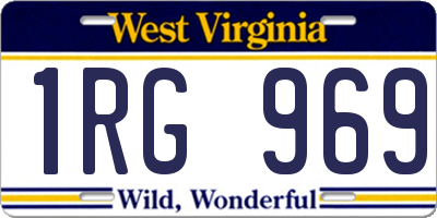 WV license plate 1RG969