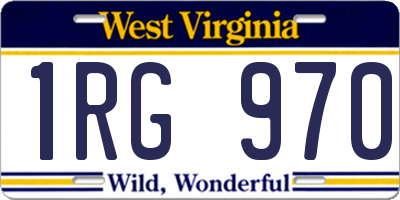 WV license plate 1RG970