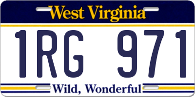 WV license plate 1RG971