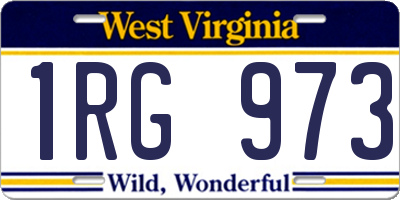 WV license plate 1RG973
