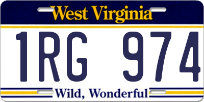 WV license plate 1RG974