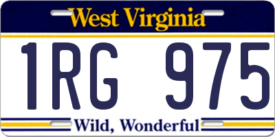 WV license plate 1RG975