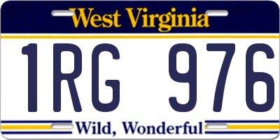 WV license plate 1RG976