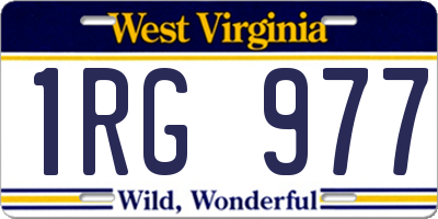 WV license plate 1RG977