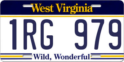 WV license plate 1RG979