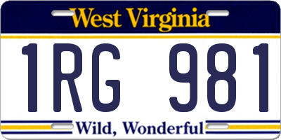 WV license plate 1RG981