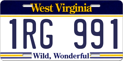 WV license plate 1RG991