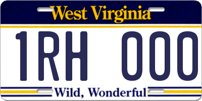 WV license plate 1RH000