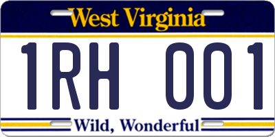 WV license plate 1RH001