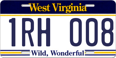 WV license plate 1RH008