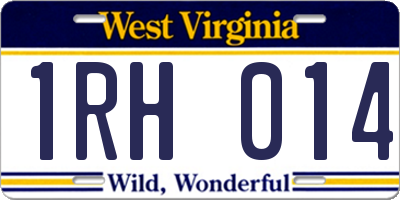 WV license plate 1RH014