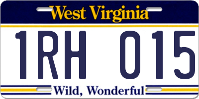 WV license plate 1RH015