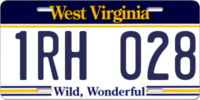WV license plate 1RH028