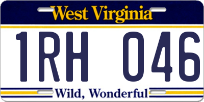 WV license plate 1RH046