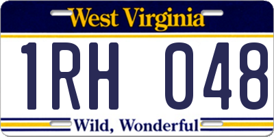 WV license plate 1RH048