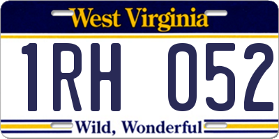 WV license plate 1RH052