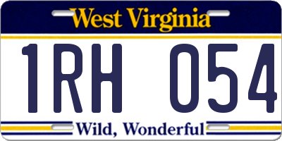 WV license plate 1RH054