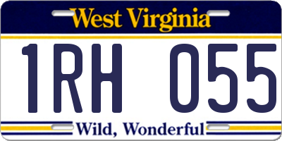 WV license plate 1RH055