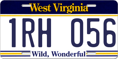 WV license plate 1RH056