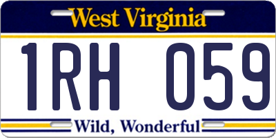 WV license plate 1RH059